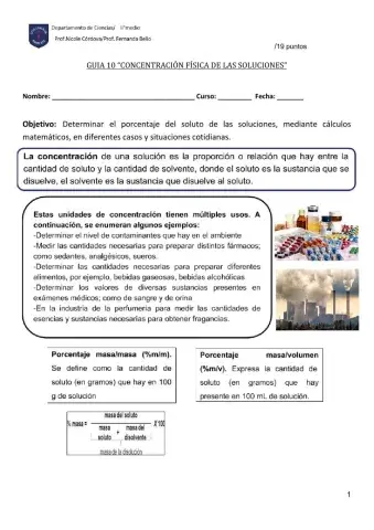 Ejercicios concentración de disoluciones