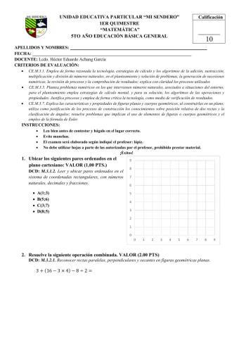 5to Evaluación 1er Quimestre