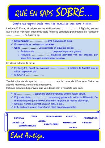 Que saps sobre...Edat Antiga CS-5è 05