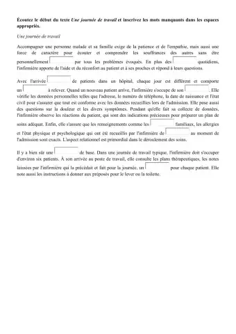 Une journée de travail