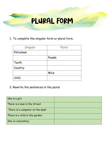Singular or Plural form
