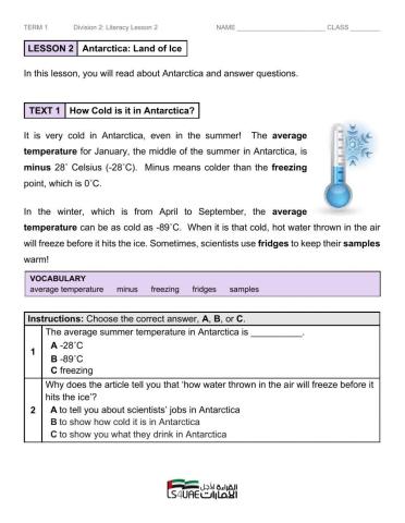 Antarctica Lesson 2 LS4UAE