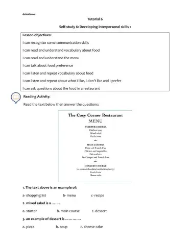T6: Developing interpersonal skills