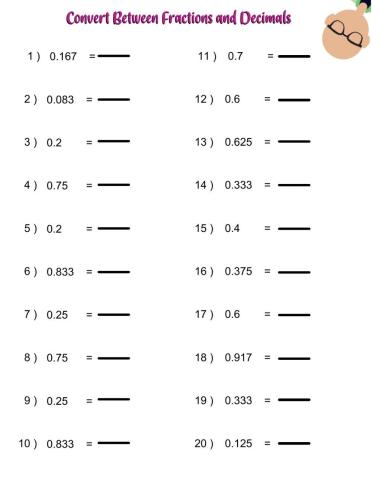 Converting decimals to fractions