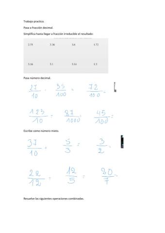Fracciones decimales.