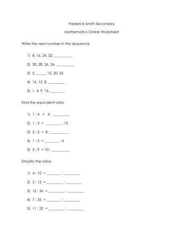 Sequences and Ratios