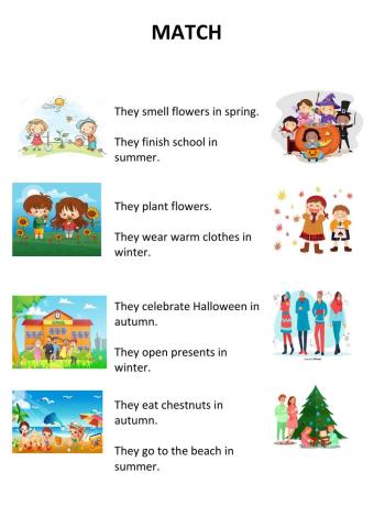 Activities according to seasons