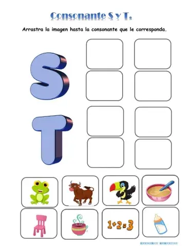 Ubica la imagen con su consonante.