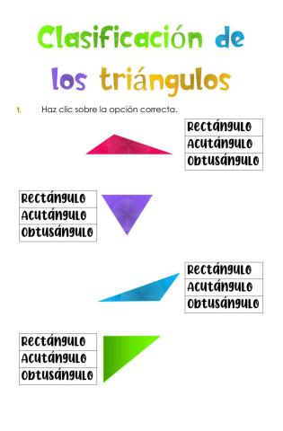 Clasificación de los triángulos
