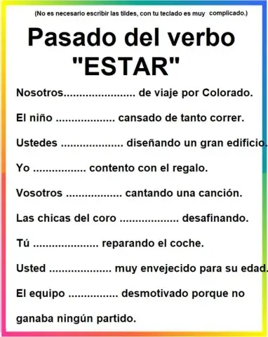 Preterito imperfecto (pasado) ESTAR