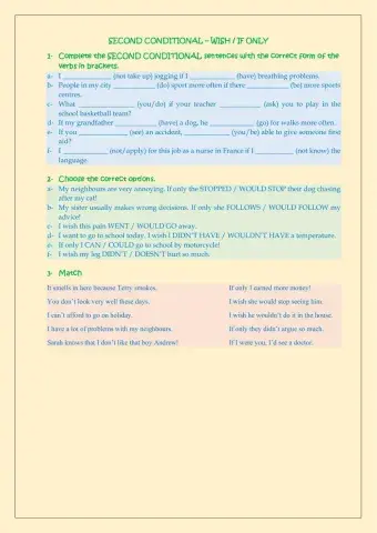 Second Conditial - Wish - If only