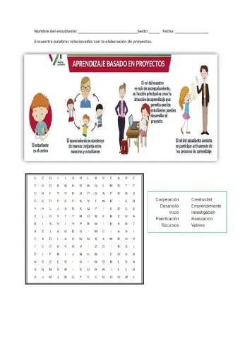 Sopa de letras de proyecto