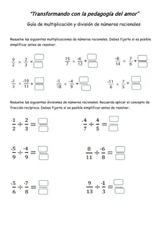Operaciones con números racionales