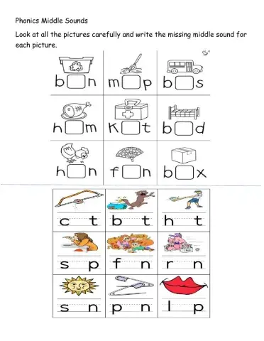 Phonics Middle Sounds
