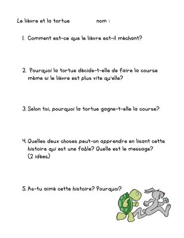 Le lièvre et la tortue