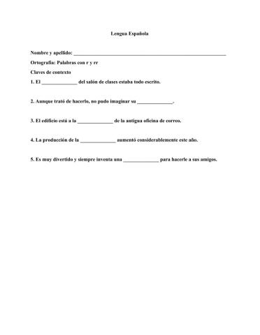 Ortografía: palabras con r y rr