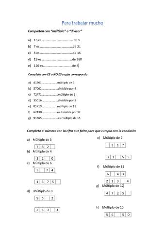 Múltiplos y algo más