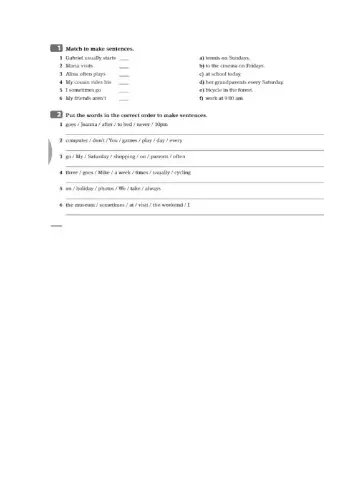 4 teens present simple homework