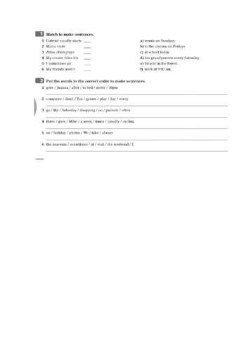 4 teens present simple homework