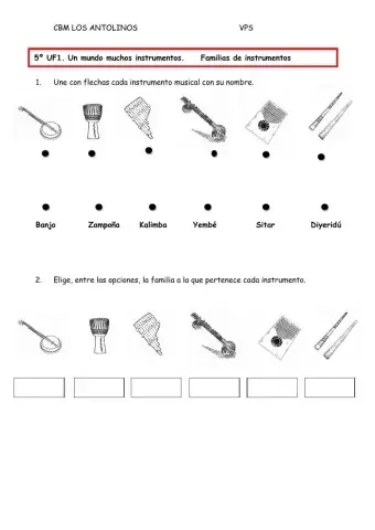 Instrumentos del mundo y sus familias