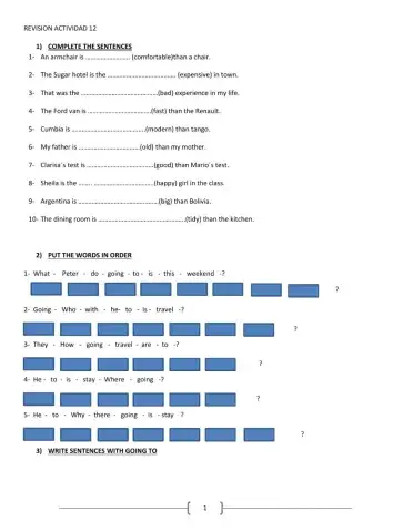 Comparative and superlative