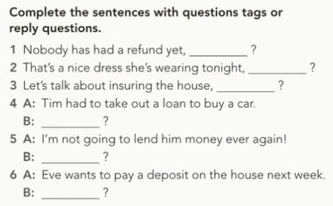 Question Tags and Reply questions