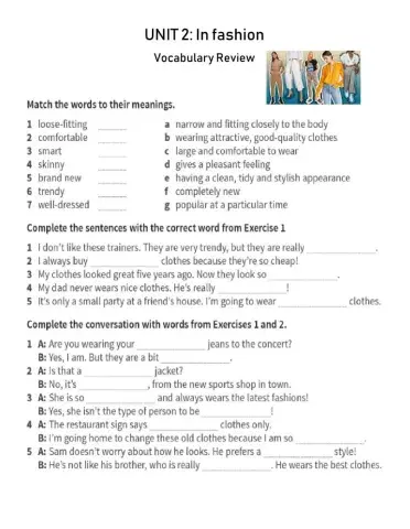 Adjectives to describe clothes