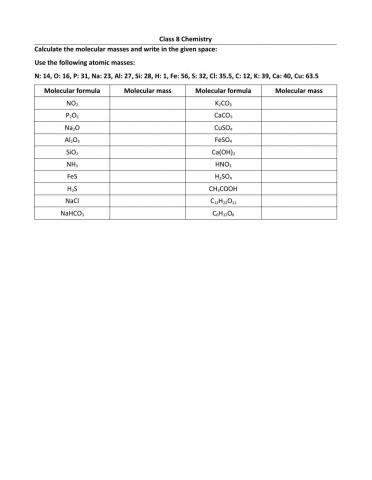 Calculate the molecular mass