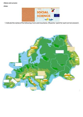 Ríos y relieve de Europa