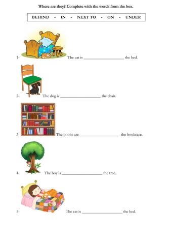 Prepositions of place - The house