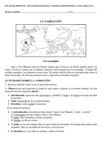 Ficha EXP.ESCRITA V, 5º EPO