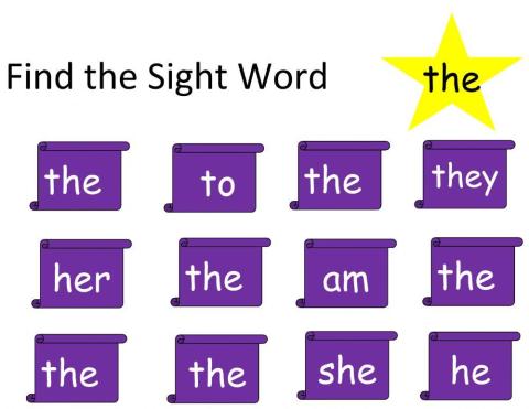 Find the Sight Word THE