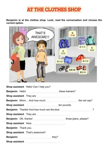 Shopping at the clothes shop