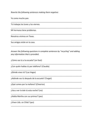 Yes-No questions and -recycling-