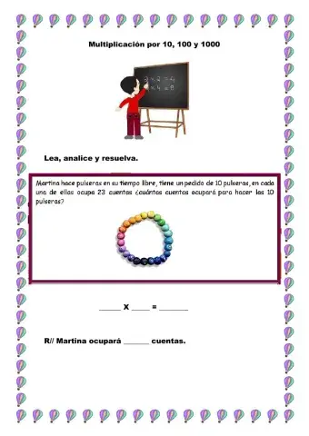 Multiplicación por 10, 100 y 1000