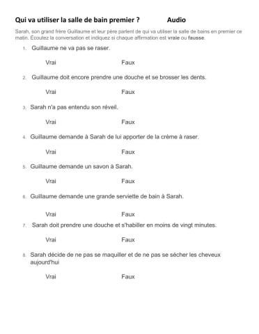 Qui utilise la salle de bain premier