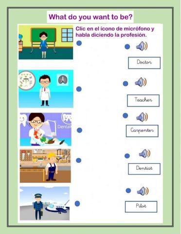 What do you want to be -Speaking-