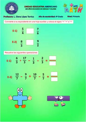 Adición y sustracción de fracciones