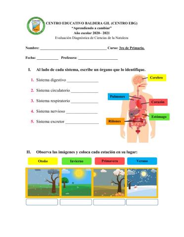 Prueba diagnóstica de Naturales