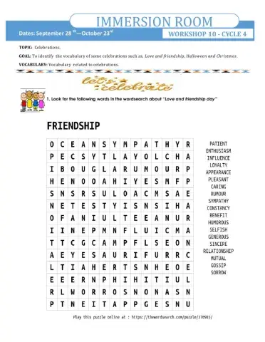 Workshop 10 Celebration. Cycle 4.