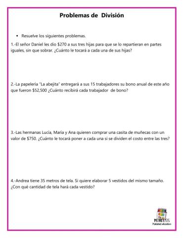 Problemas de división