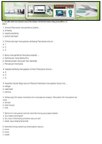 Soal kls 1 tema 3