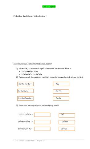 Penjumlahan bentuk aljabar