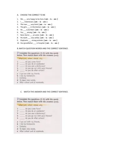 Exercise for Present Simple