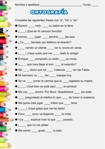 Ortografía a - ha - ah