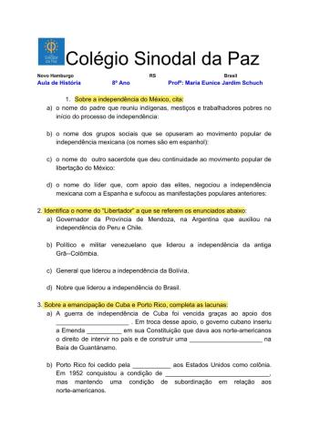 Independências na América Espanhola