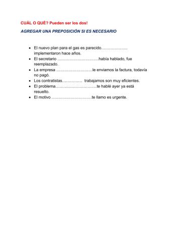 Relativos que y cual