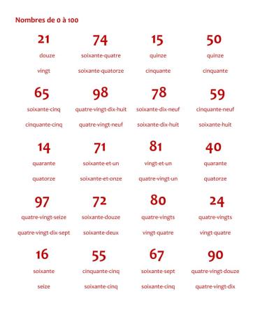 Nombres 0-100