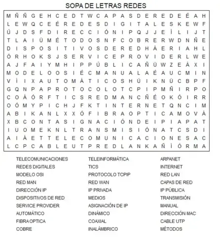 Sopa de letras rede