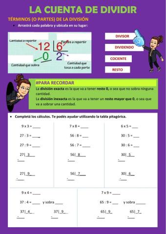 La cuenta de dividir
